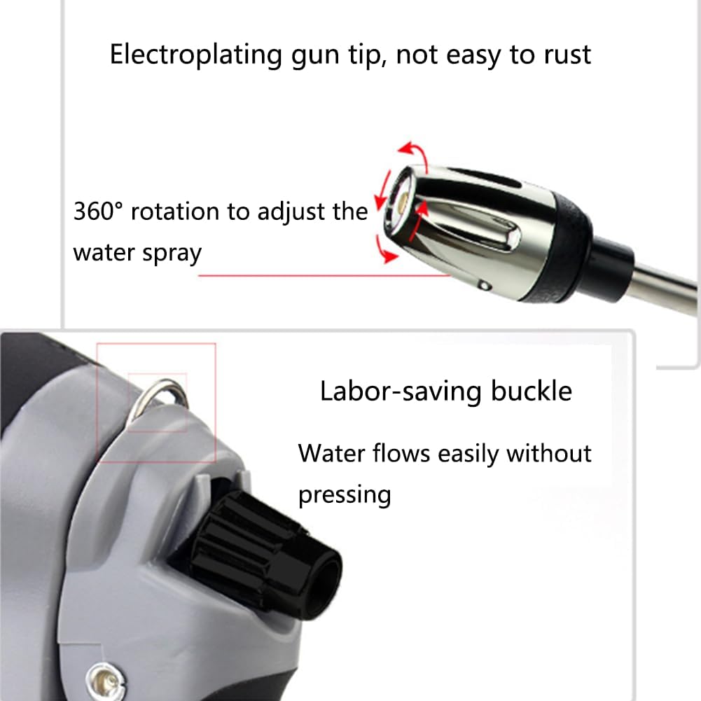 Waterblitz Pressure Washer, Water Blitz Hose Attachment, High Pressure Hose Nozzle, with 360° Rotating for Three Spray Modes, Fits Standard Garden Hose (B: Metal Interface)