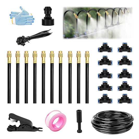 Garden Irrigation Watering Systems Kit, Greenhouse Automatic Water Misting System, 360° Auto Watering Equipment for Plants Outdoor Indoor，Adjustable Bendable Nozzle Copper Sprayer